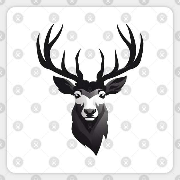 Black and White Deer Sticker by TooplesArt